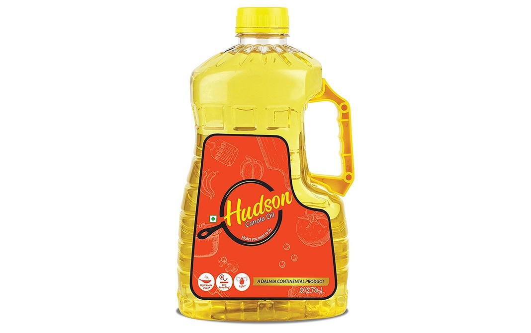 Hudson Canola Oil    Plastic Jar  3 litre